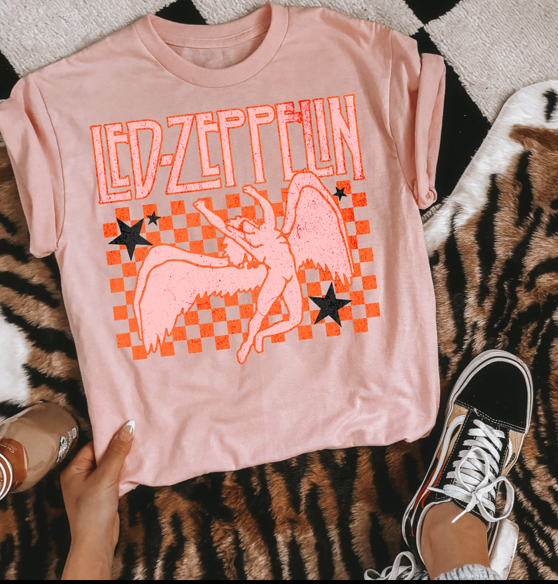 Pink Oversized Band Tee