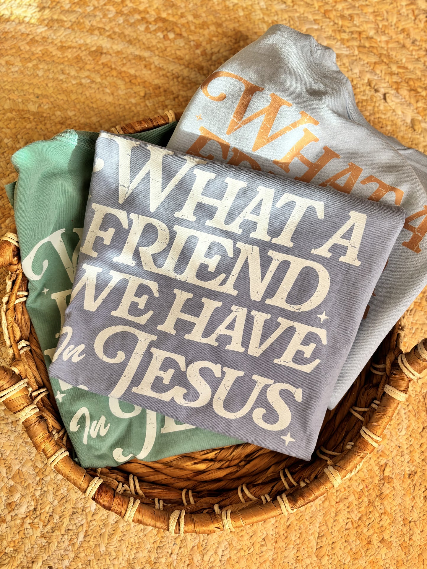 What A Friend We Have In Jesus Denim Tee