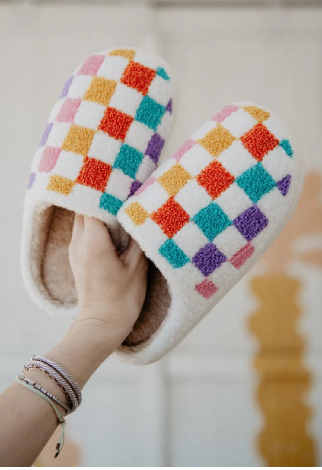 Checked Slippers