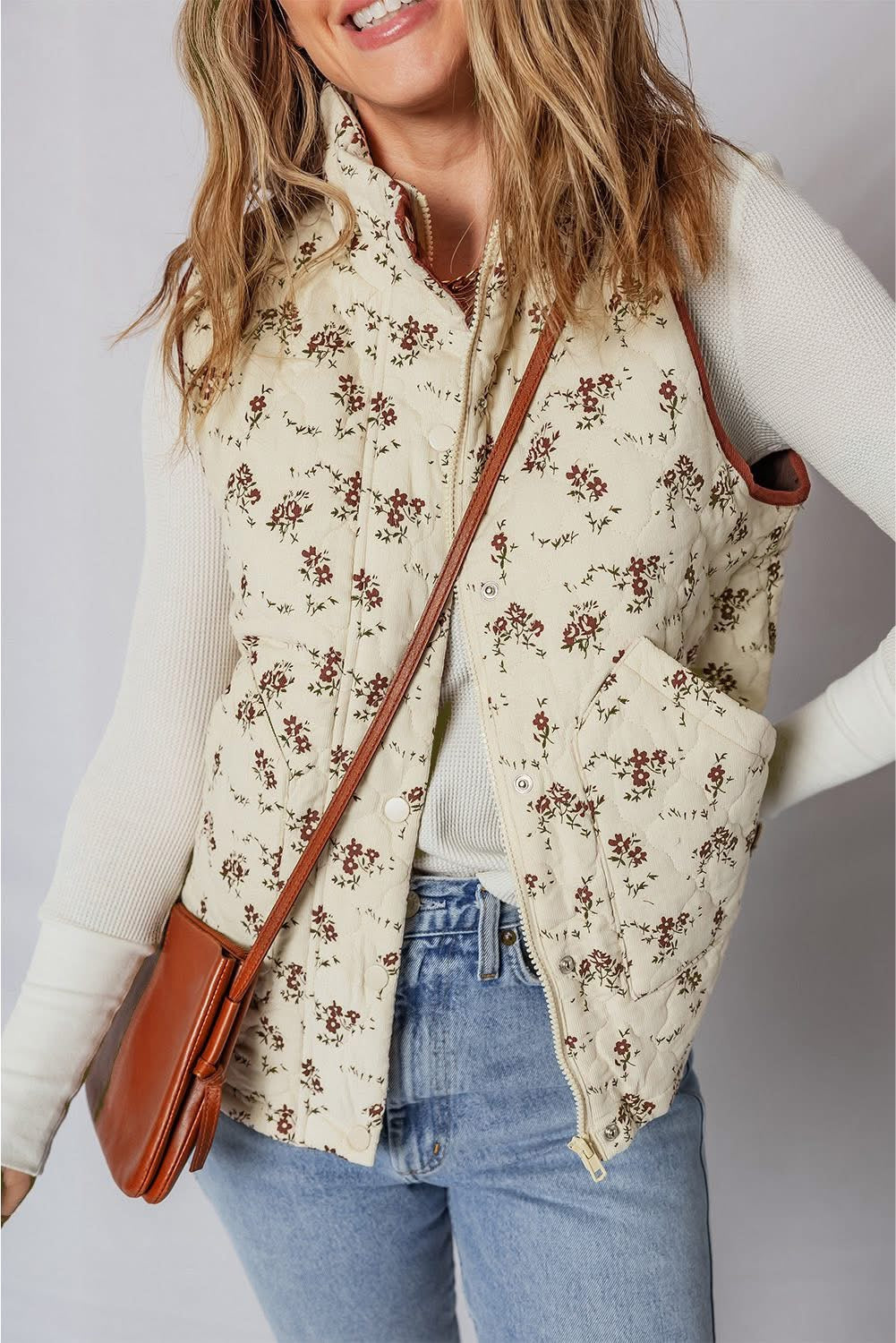 Floral Quilted Vest