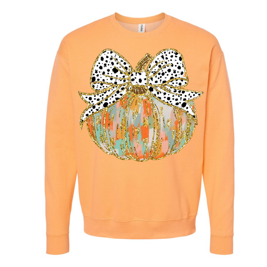 Watercolor & Polka Pumpkin Sweatshirt
