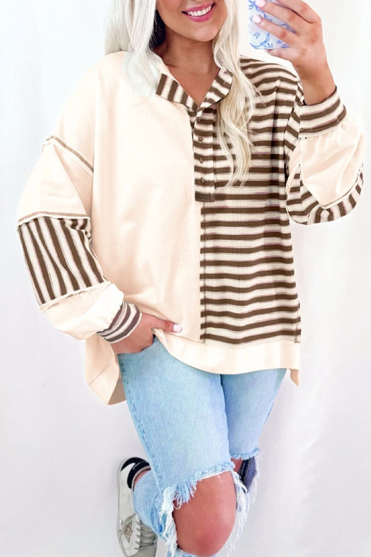 Khaki Stripe Fall Pullover