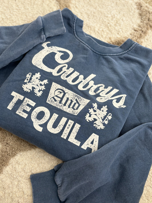 Mineral Wash Cowboys & Tequila Sweatshirt