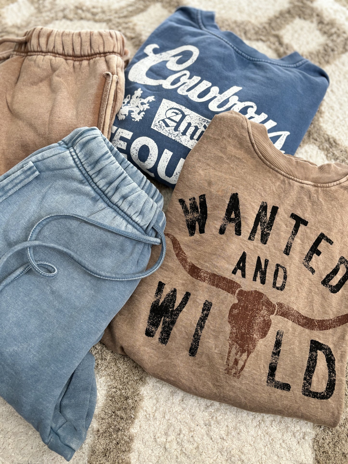 Wanted and Wild Mineral Cropped Sweatshirt