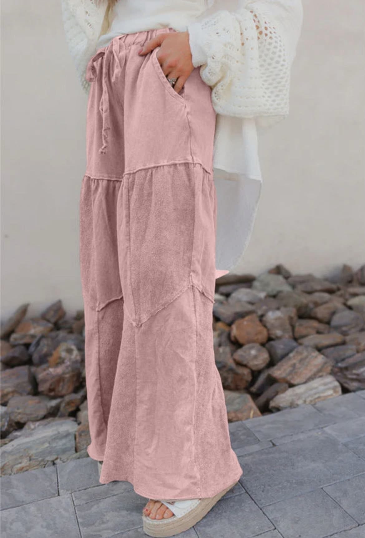 Maybe Mauve Flowy Pants