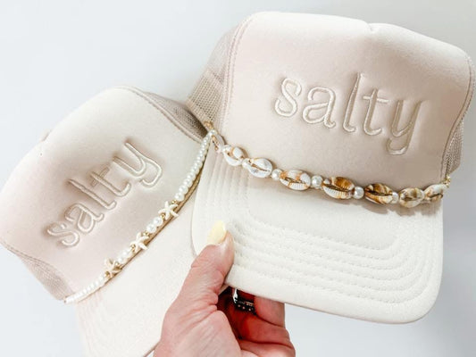 Embroidered Salty Hat w/ Chain