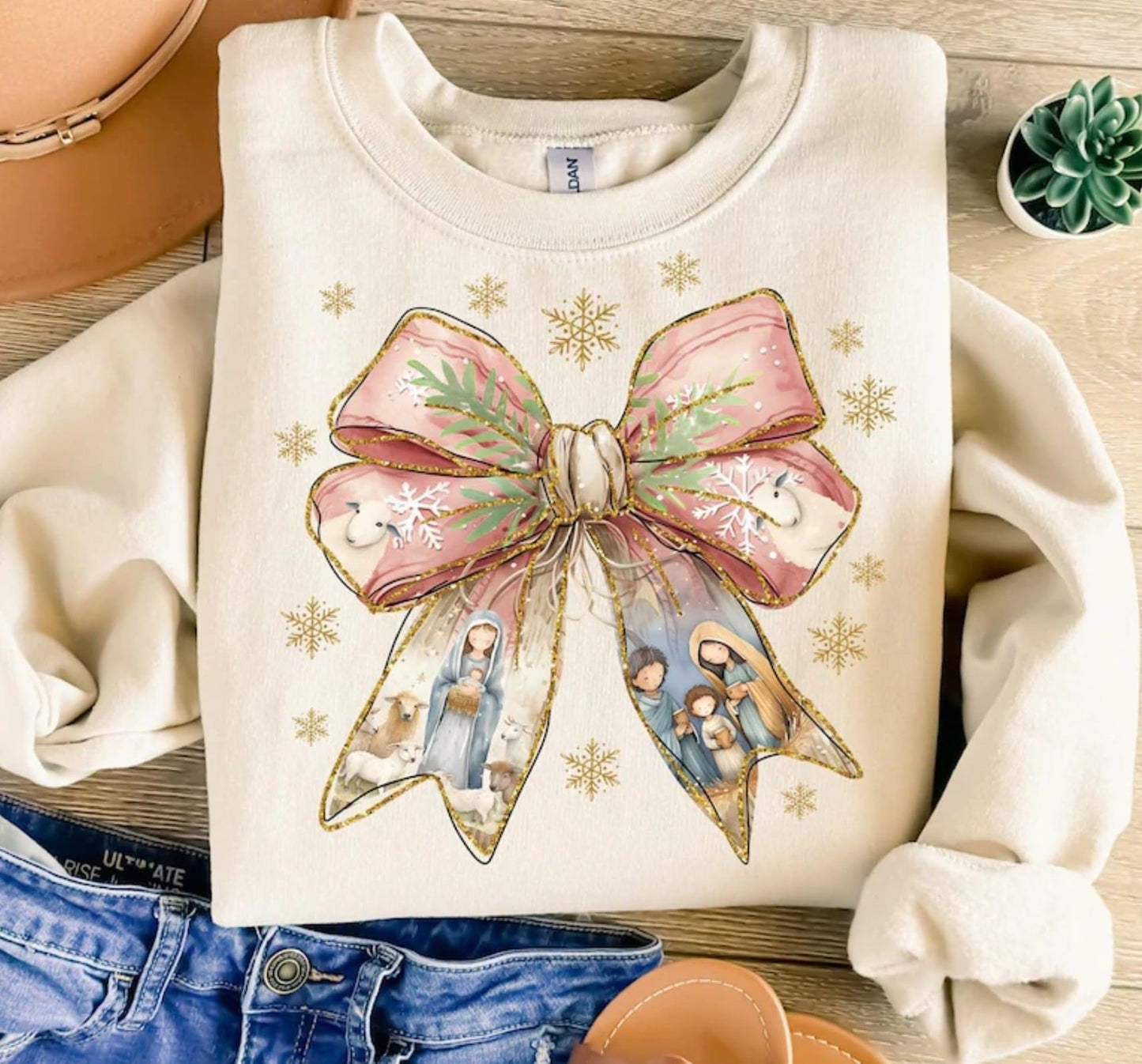 Watercolor Christmas Bow