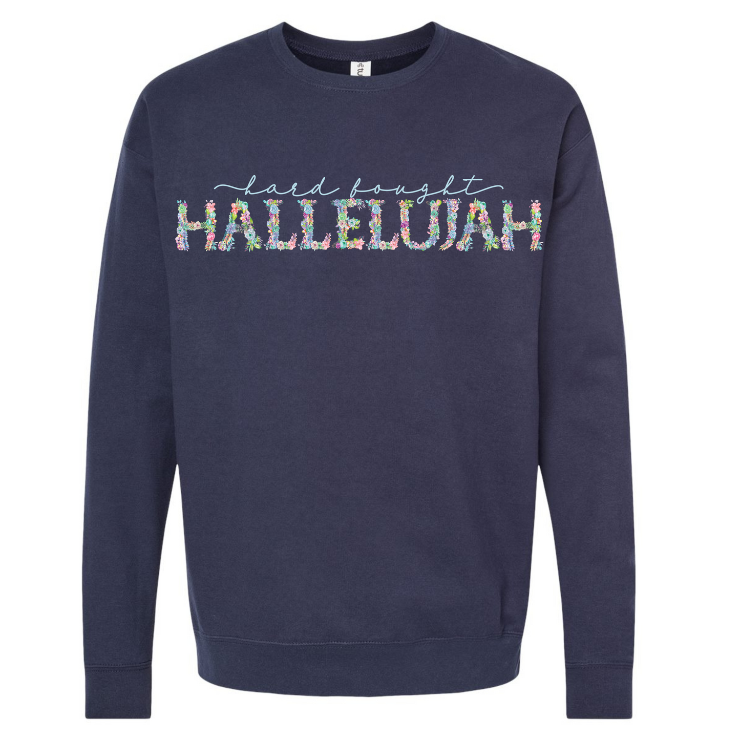 Floral Hard Fought Hallelujah -Navy